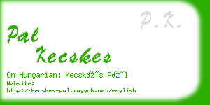 pal kecskes business card